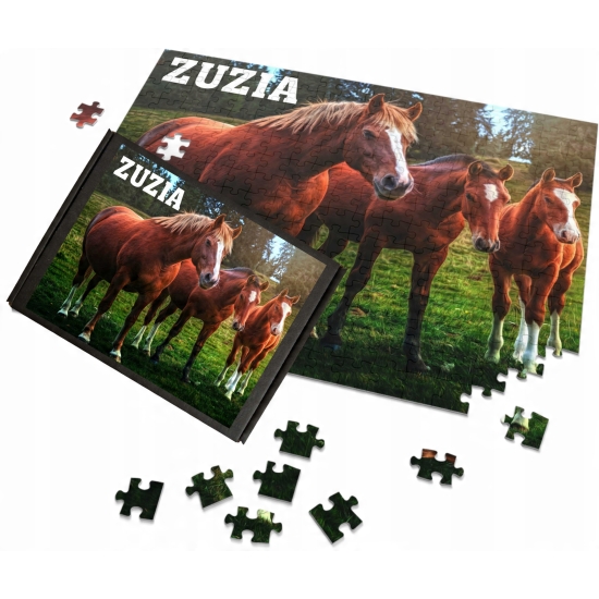Puzzle A3 A4 KONIE Personalizowane z Dowolnym Napisem Imieniem Dużo Wzorów